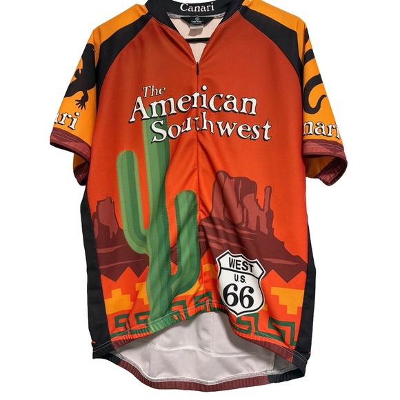 Canari American Southwest Cycling Jersey Men's Large West US 66 - Picture 1 of 7